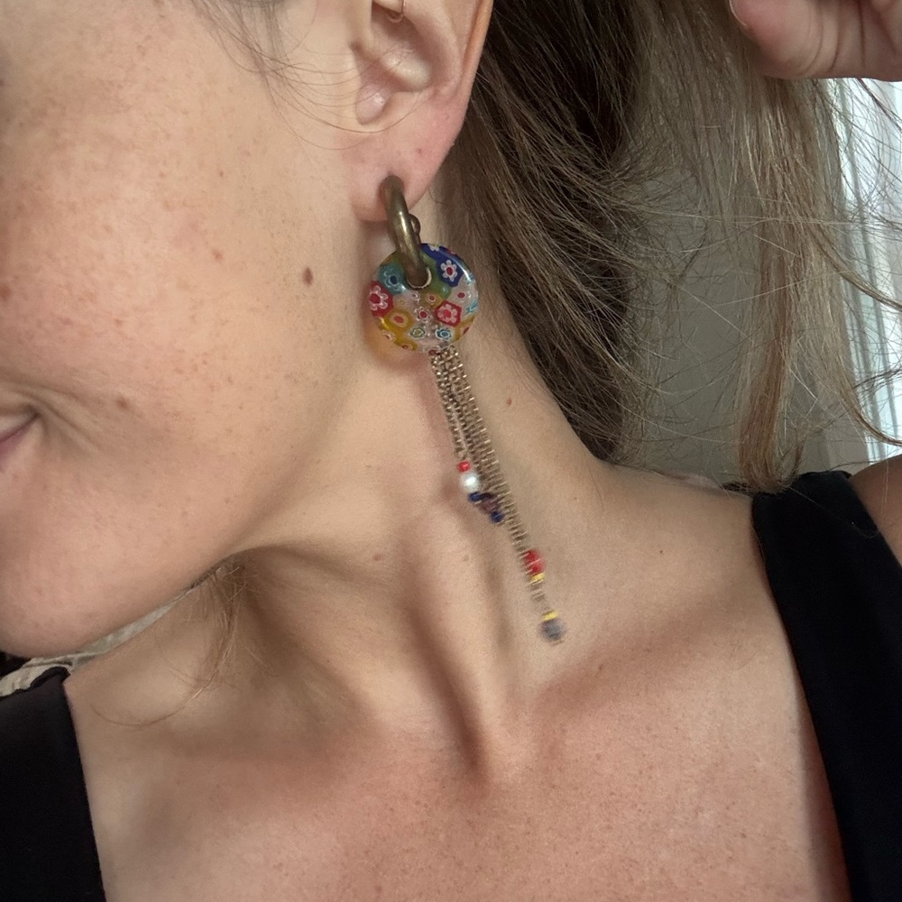 Free People - Colorful Floral Drop Earrings